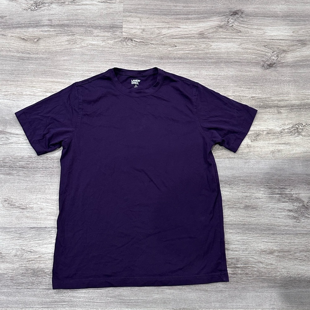 Lands' End Deep Purple Men's Short Sleeve Tee M 100% cotton